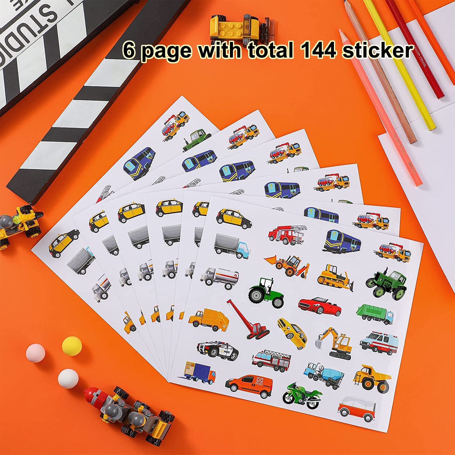 Adhesive sticker in car shapes