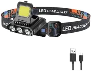 LED COB Sensor Headlamps Outdoor Camping Flashlight Headlamp Adjustable 4 Lighting Modes Work USB Rechargeable Powerful Torch