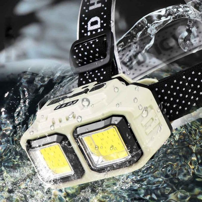 Waterproof LED Headlamp with COB Sensor, Headlamp, Camping, Fishing