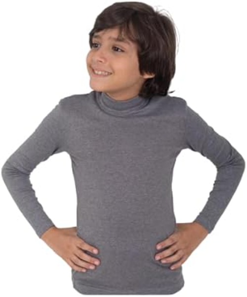 Solid Pullover Cotton Lycra Long Sleeve High Neck For Kids - Multi Color
