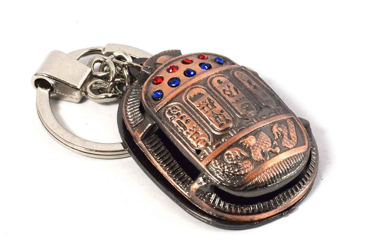 immatgar pharaonic Egyptian big Hollow Scarab keychain Egyptian souvenirs gifts - Inspired Gift from Egypt ( Burnt Red )