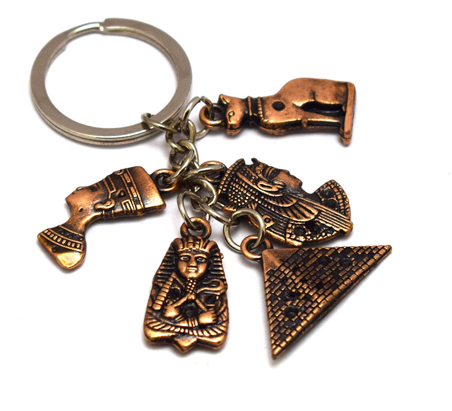 ميدالية فرعونية مصرية 5 أشكال هدايا تذكارية مصرية - هدية مستوحاة من مصر (أحمر محروق)