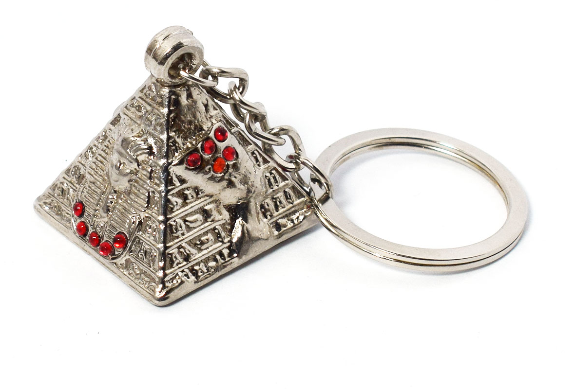 immatgar pharaonic Egyptian 3d pyramid keychain Egyptian souvenirs gifts - Inspired Gift from Egypt ( Silver )