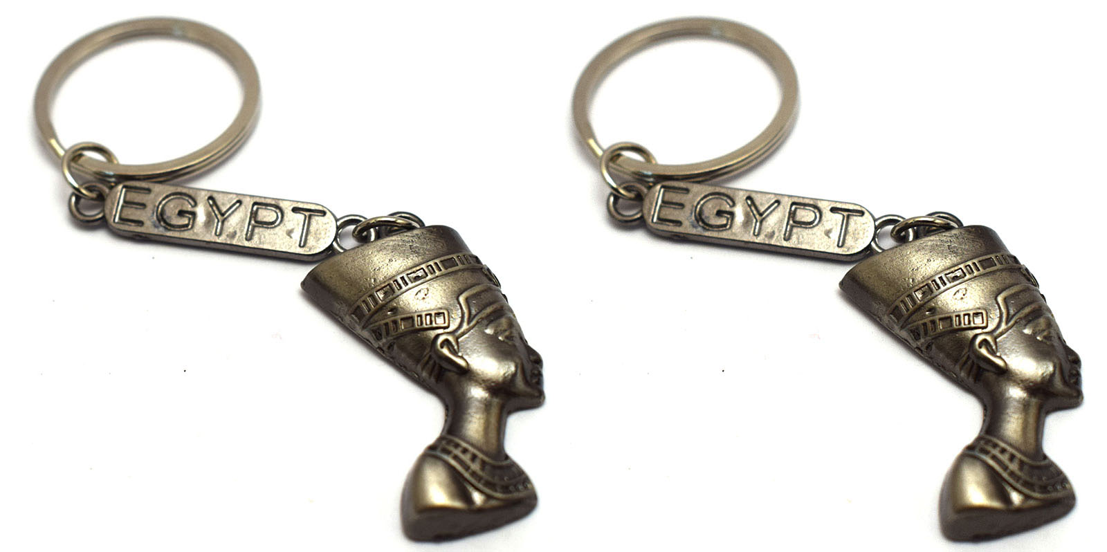 2 pieces of immatgar pharaonic Egyptian Queen Nefertiti keychain Egyptian souvenirs gifts - Inspired Gift from Egypt ( Light Black )