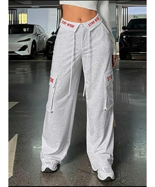 Casual sports pants 100% cotton For women - White