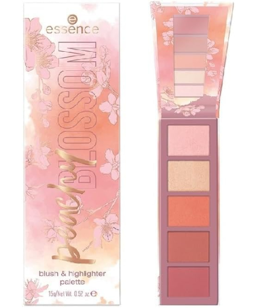 Essence Peachy Blossom Blush & Highlighter Palette - 5 Colors