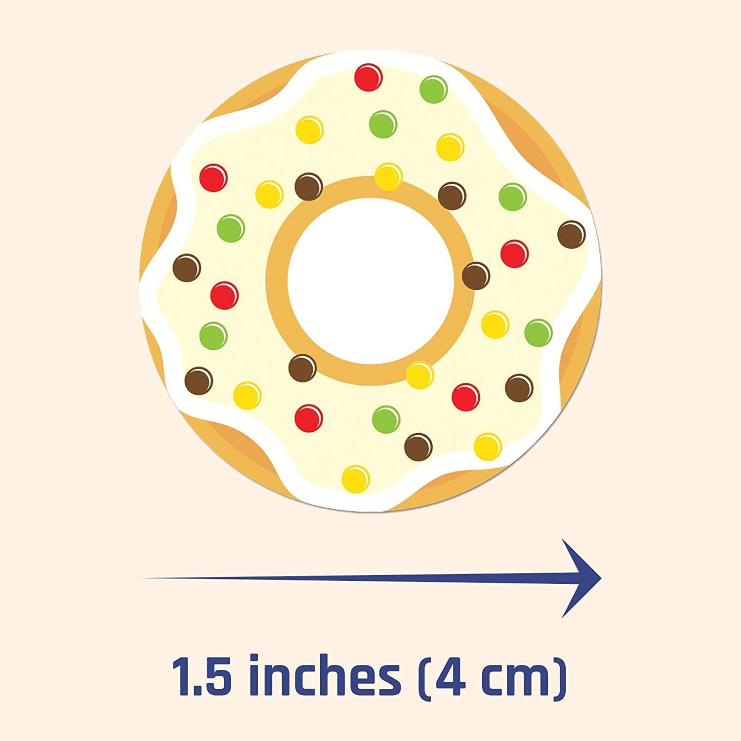 Round donut-shaped adhesive sticker