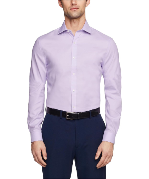 Solid Shirt Full Sleeve With Neck And Buttons For Men - Light Purple