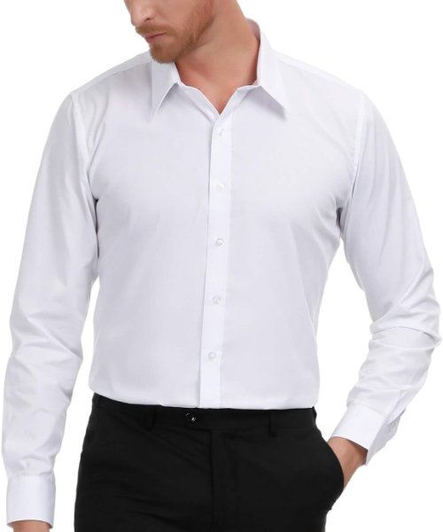 Solid Shirt Full Sleeve With Neck And Buttons For Men - White