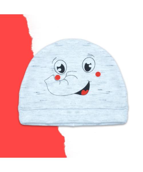 Cotton Hat Flavello print for newborn baby - Grey