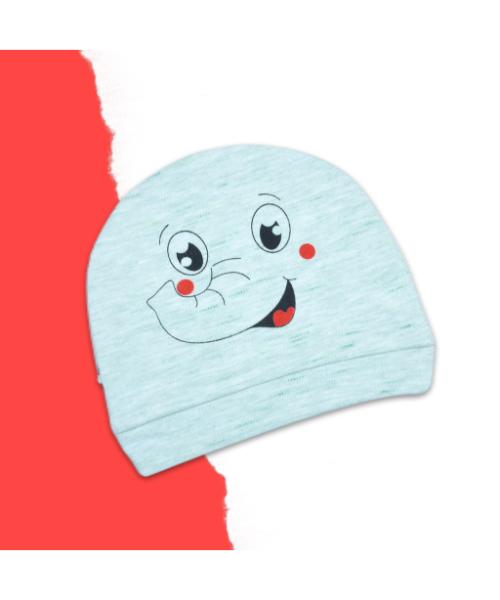 قبعة قطن برسمة فلافيلو للبيبي حديث الولادة - اخضر فاتح