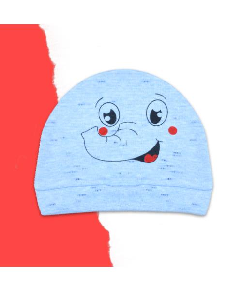 Cotton Hat Flavello print for newborn baby - Cyan