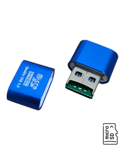 External memory card reader, micro SD USB 2.0 card reader, blue color