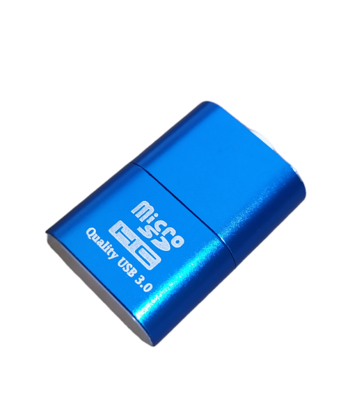 قارئة بطاقات الذاكره الخارجية micro sd usb 2.0 card reader لون ازرق