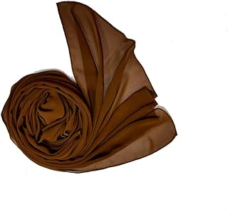 طرحة حجاب شيفون أنيقة 175x75 سم خفيفة وناعمة جودة عالية تصلح لجميع الفصول - بنى داكن