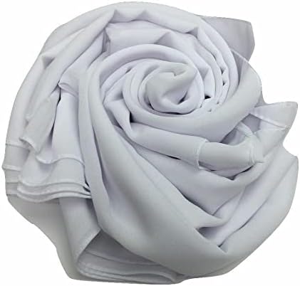 Stylish 175 x 75 cm Chiffon Scarf Hijab  Premium Quality and Versatile - White
