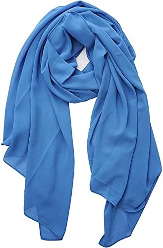Stylish 175 x 75 cm Chiffon Scarf Hijab  Premium Quality and Versatile - Light Blue