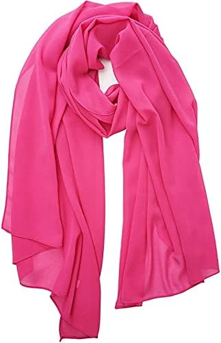 Stylish 175 x 75 cm Chiffon Scarf Hijab  Premium Quality and Versatile - Fushia