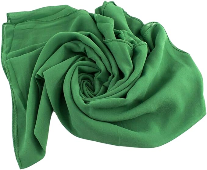 Stylish 175 x 75 cm Chiffon Scarf Hijab  Premium Quality and Versatile - Soft Green