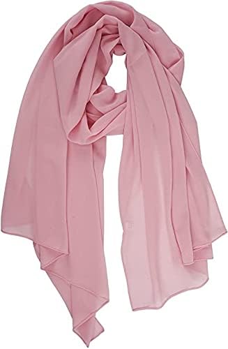 Stylish 175 x 75 cm Chiffon Scarf Hijab  Premium Quality and Versatile - Pink