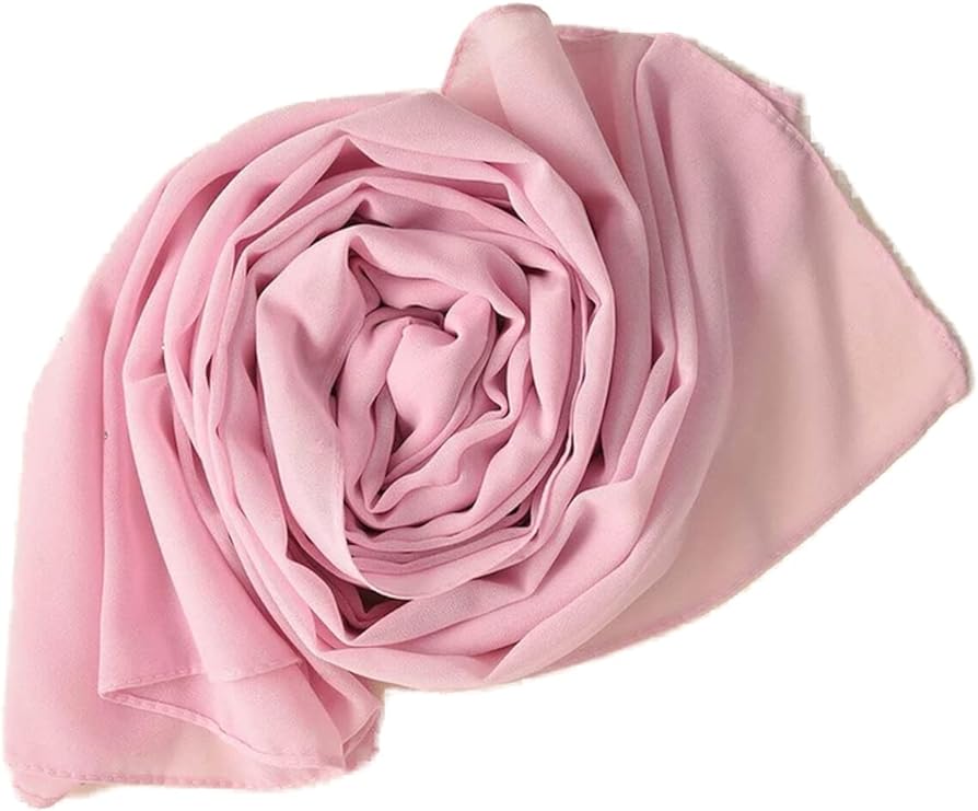 Stylish 175 x 75 cm Chiffon Scarf Hijab  Premium Quality and Versatile - Dark Rose
