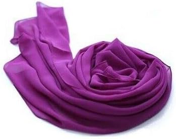 طرحة حجاب شيفون أنيقة 175x75 سم خفيفة وناعمة جودة عالية تصلح لجميع الفصول - سوفت بيربل