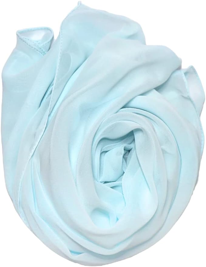 Stylish 175 x 75 cm Chiffon Scarf Hijab  Premium Quality and Versatile - Baby Blue