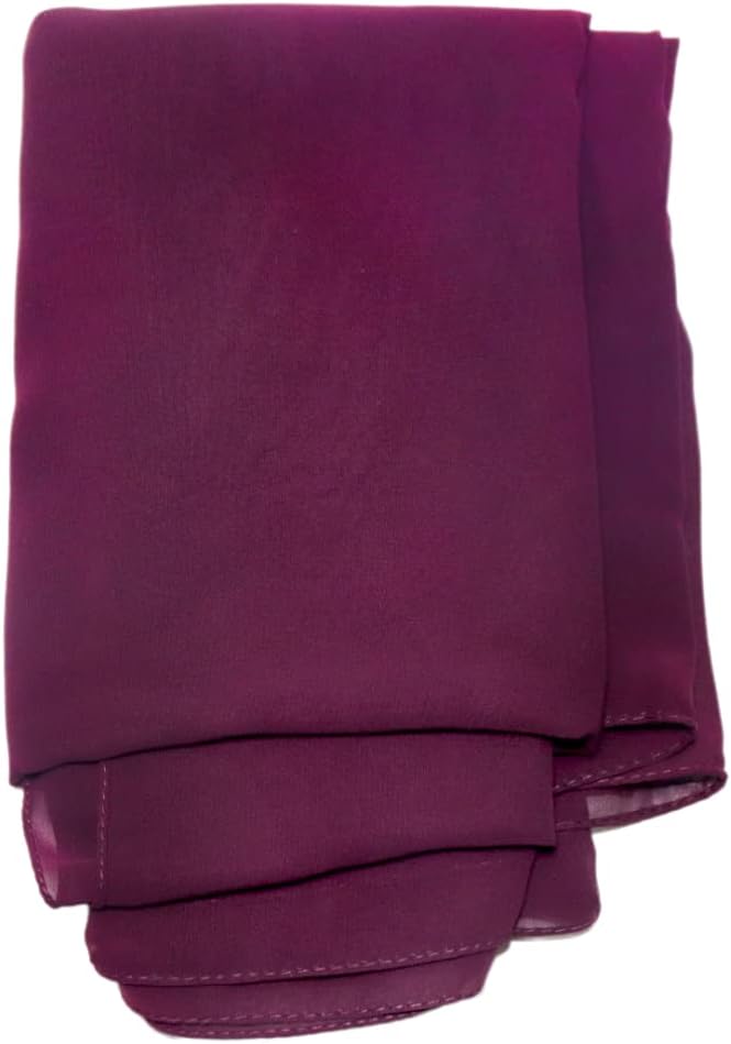 طرحة حجاب شيفون أنيقة 175x75 سم خفيفة وناعمة جودة عالية تصلح لجميع الفصول - كستنائي داكن