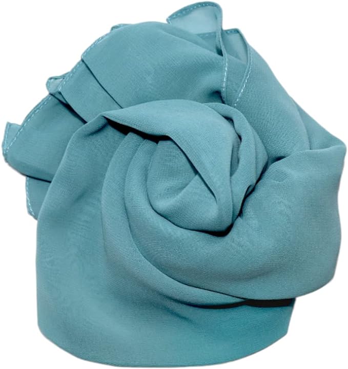 طرحة حجاب شيفون أنيقة 175x75 سم خفيفة وناعمة جودة عالية تصلح لجميع الفصول - بترولى فاتح