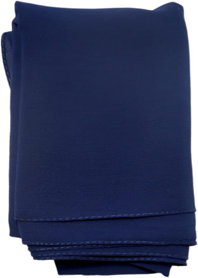 طرحة حجاب شيفون أنيقة 175x75 سم خفيفة وناعمة جودة عالية تصلح لجميع الفصول - ازرق داكن