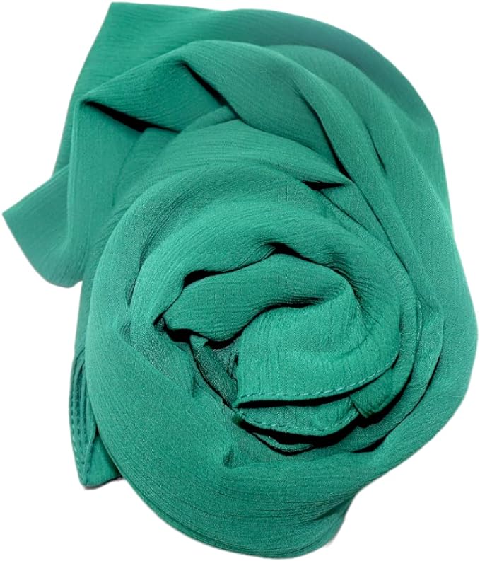 Stylish 175 x 75 cm Chiffon Scarf Hijab  Premium Quality and Versatile - Green