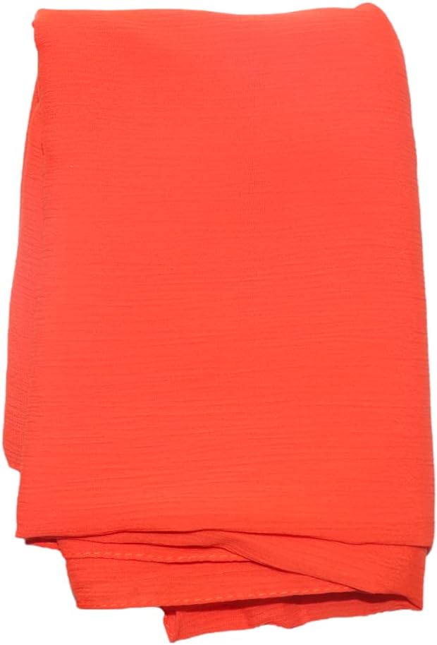 Stylish 175 x 75 cm Chiffon Scarf Hijab  Premium Quality and Versatile - Orange