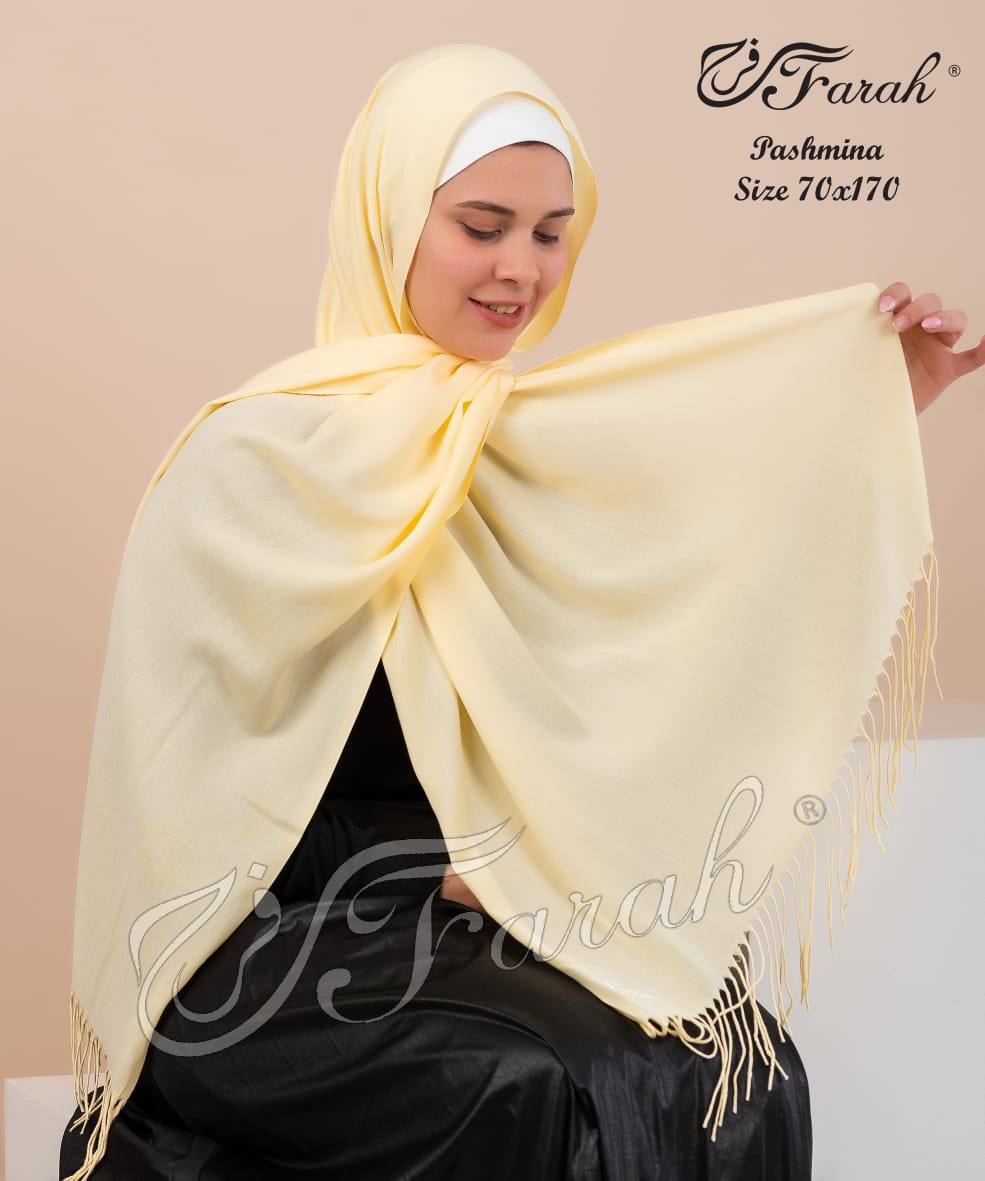 Pashmina scarf, 170 cm scarf, soft and warm - Light Yellow