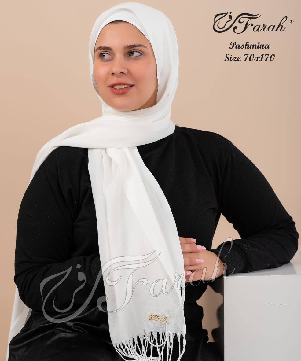 Pashmina scarf, 170 cm scarf, soft and warm - White