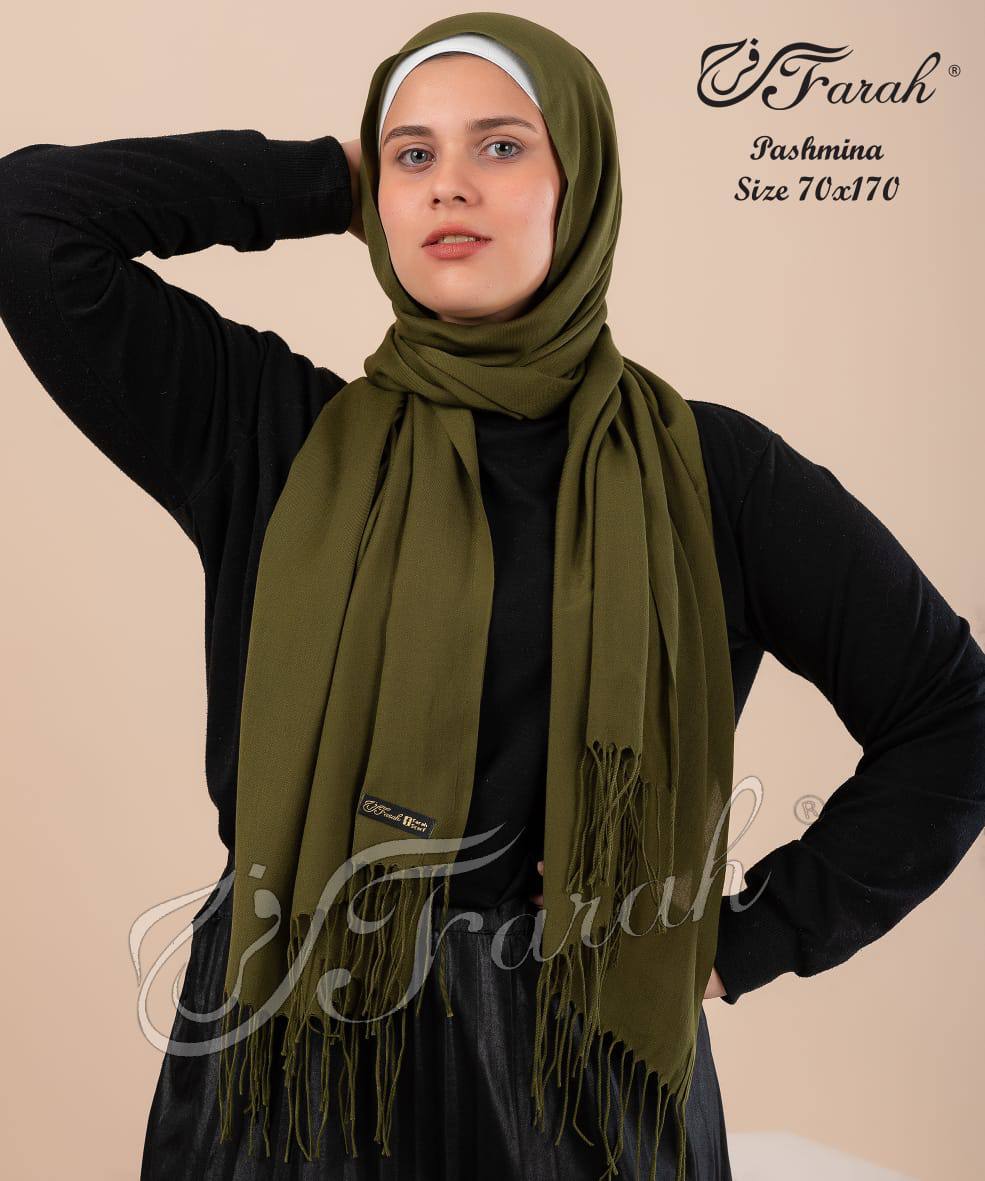 Pashmina scarf, 170 cm scarf, soft and warm - Olive