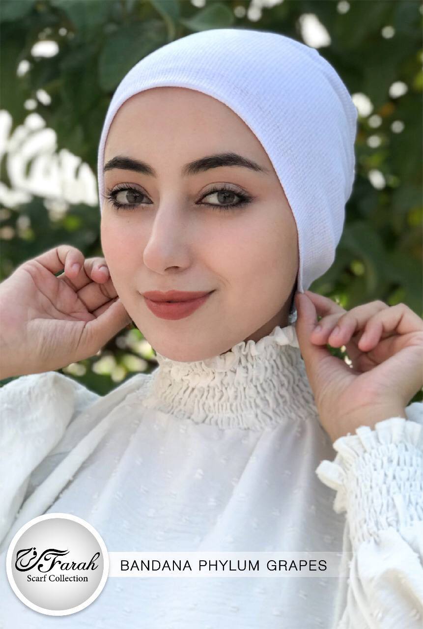 No-Thread Volume Close-End Underscarf Hijab Bandana - Cotton-Lycra Blend for Stylish Comfort - White