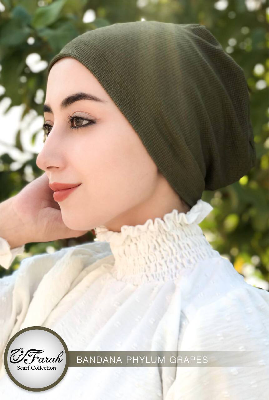 No-Thread Volume Close-End Underscarf Hijab Bandana - Cotton-Lycra Blend for Stylish Comfort - Olive