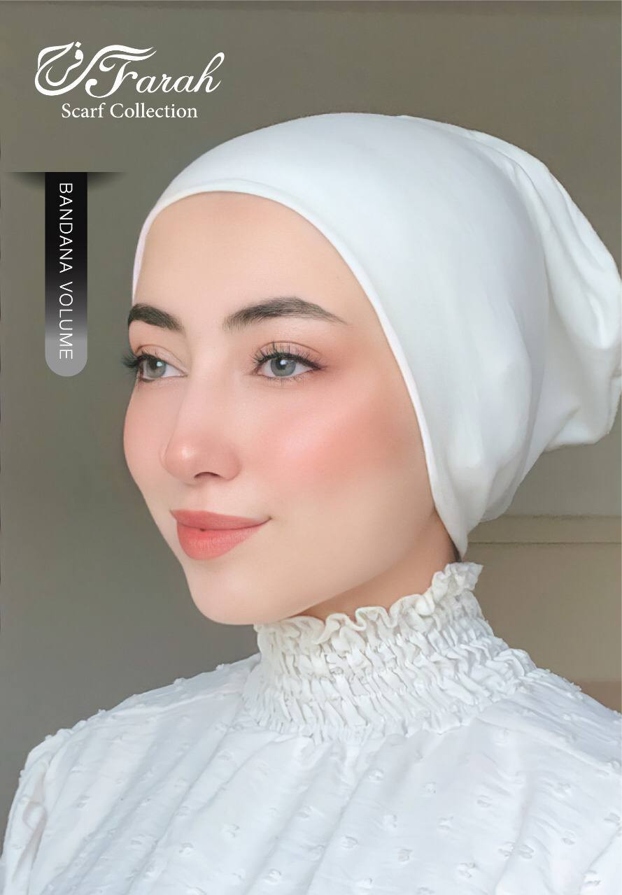 No-Thread Volume Close-End Underscarf Hijab Bandana - Cotton-Lycra Blend for Stylish Comfort - Off White