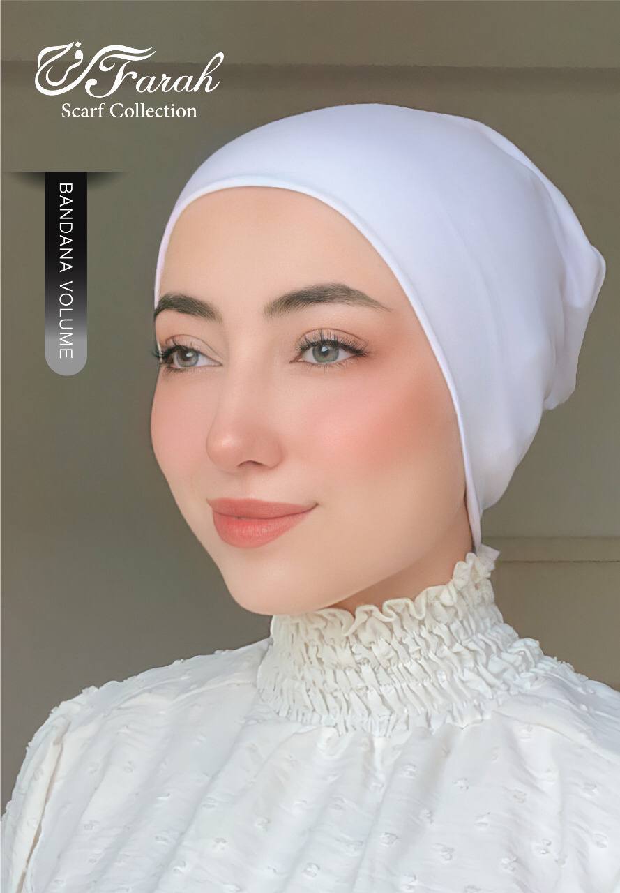 No-Thread Volume Close-End Underscarf Hijab Bandana - Cotton-Lycra Blend for Stylish Comfort - Light Off White