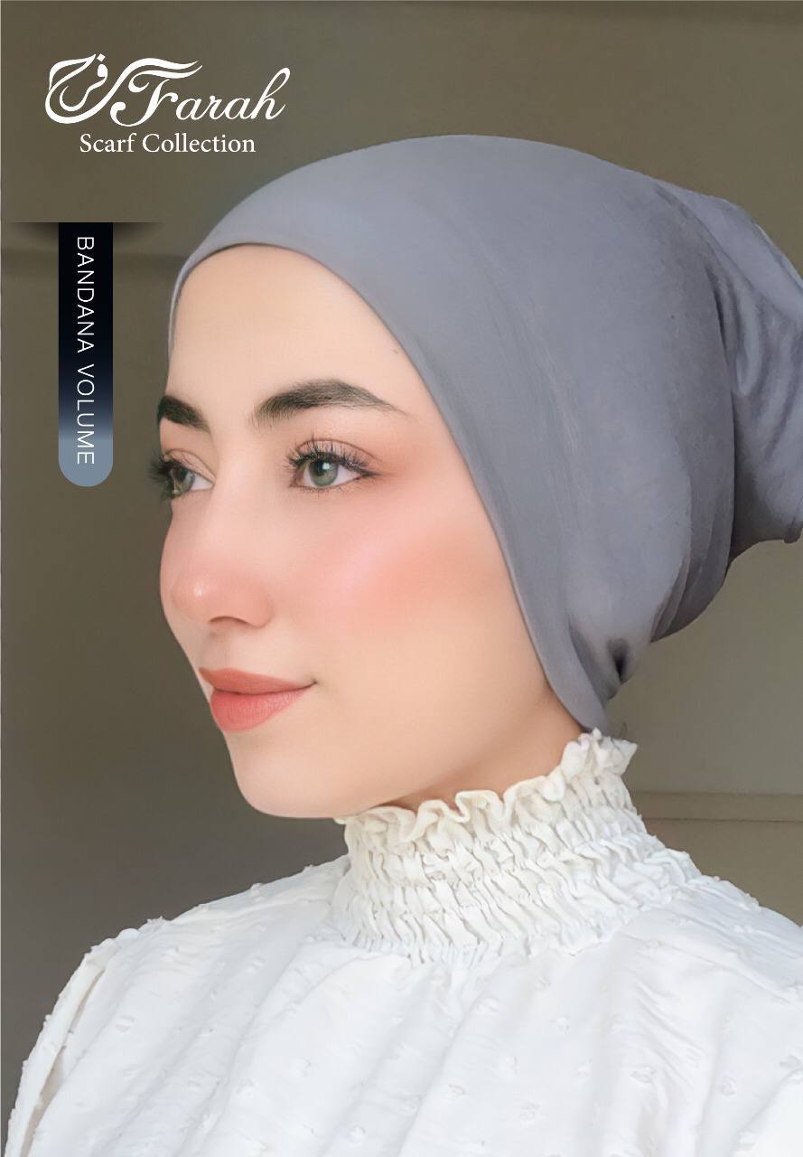 No-Thread Volume Close-End Underscarf Hijab Bandana - Cotton-Lycra Blend for Stylish Comfort - Light Gray