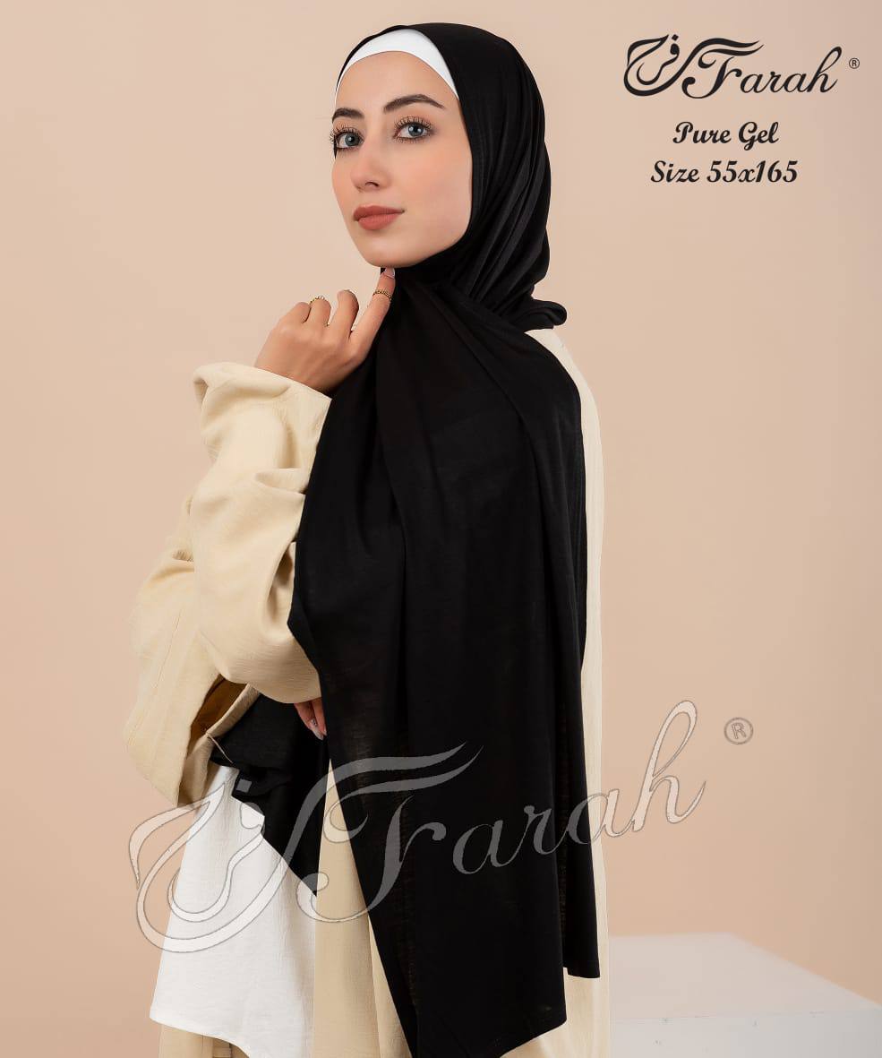 Premium Cotton Lycra Hijab Scarf - Comfortable and Stylish Head Covering - Black