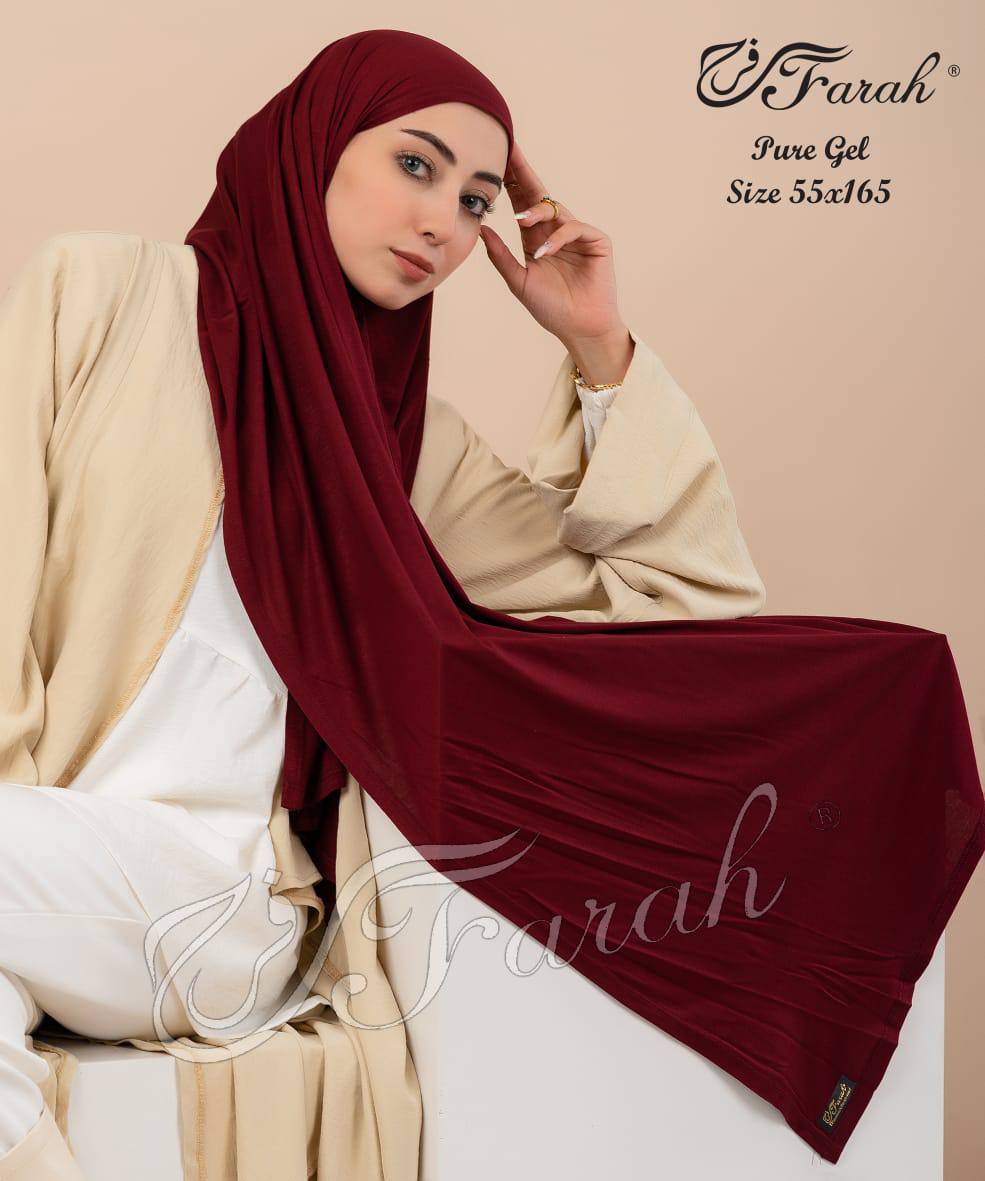Premium Cotton Lycra Hijab Scarf - Comfortable and Stylish Head Covering - Maroon Oak