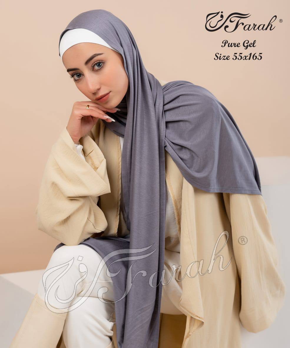 Premium Cotton Lycra Hijab Scarf - Comfortable and Stylish Head Covering - Dark Grey