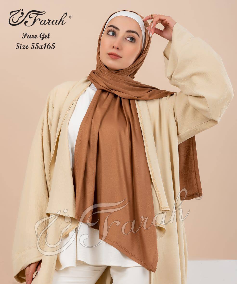 Premium Cotton Lycra Hijab Scarf - Comfortable and Stylish Head Covering - orange salmon