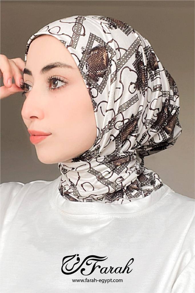 Kuwaiti Bandana Hijab Turban: Stylish Cotton Print with Anti-Rust Capsules - Style-101