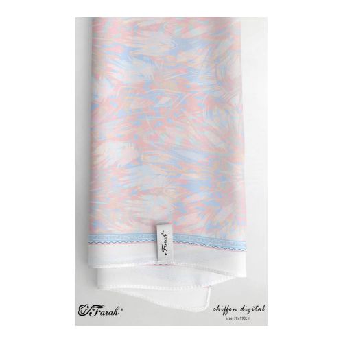 Elegant Printed Crepe Chiffon Scarf Hijab - 190cm - Vibrant Prints - Style 17