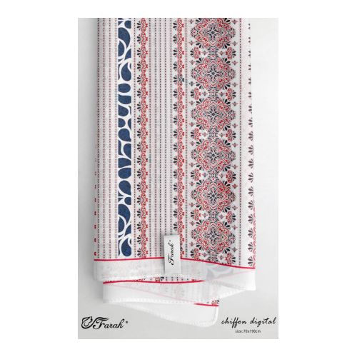 Elegant Printed Crepe Chiffon Scarf Hijab - 190cm - Vibrant Prints - Style 27