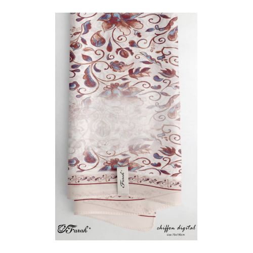Elegant Printed Crepe Chiffon Scarf Hijab - 190cm - Vibrant Prints - Style 29