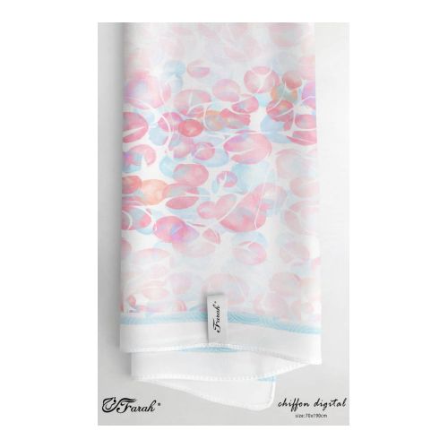 Elegant Printed Crepe Chiffon Scarf Hijab - 190cm - Vibrant Prints - Style 43