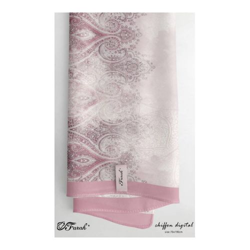Elegant Printed Crepe Chiffon Scarf Hijab - 190cm - Vibrant Prints - Style 36